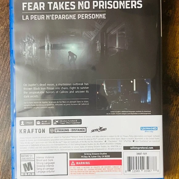 Sony Blue Video Game Case for The Callisto Protocol